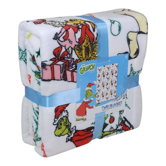 Dr. Seuss The Grinch Oversized Plush Throw Blanket 60X90" Twin Christmas Sally - Picture 3 of 10